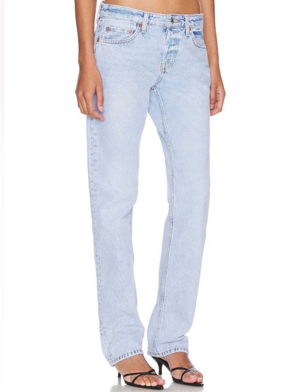 Re/Done Light Blue Straight Leg Jeans - Picture 2 of 9